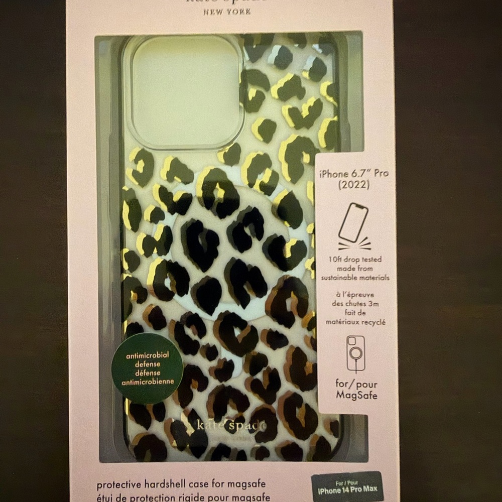Kate Spade Black and Gold Leopard iPhone 14 Pro Max Case